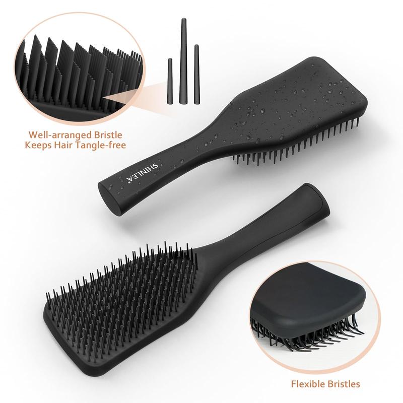 No Tangle Detangler Hair Brush for Wet & Dry Hair, Wave-shaped Soft Bristle Hairbrush for Reduces Breakage, Lightweight Travel Brush Detangling All Hair Types(Pink) Haircare Heatless curly  comb