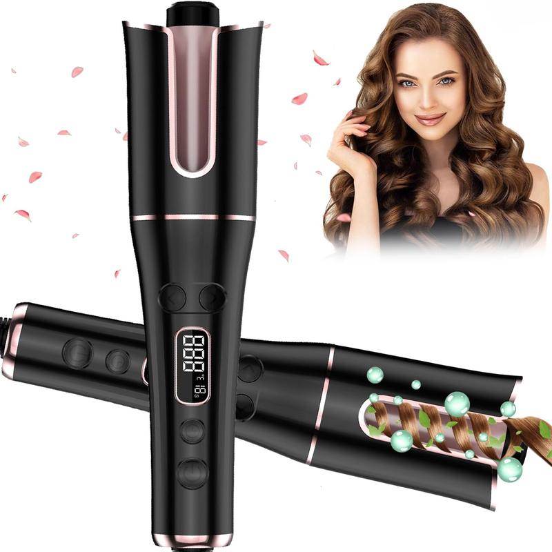 Automatic Hair Curler, 1 Count Auto Hair Curling Iron Wand with 4 Temperatures & 3 Timers & LCD Display, Professional Hair Styling Tool for Women