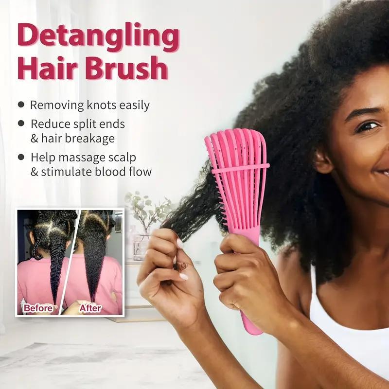 Summer Hairdressing Tools, 5 Counts Detoxification Brush Set with Cushion, Nylon Bristle Shampoo Brush, Dualedge Styling Comb, Detachable and Convenient Combs, Hair Style Hair Products, Hair Accessories, Christmas Gift