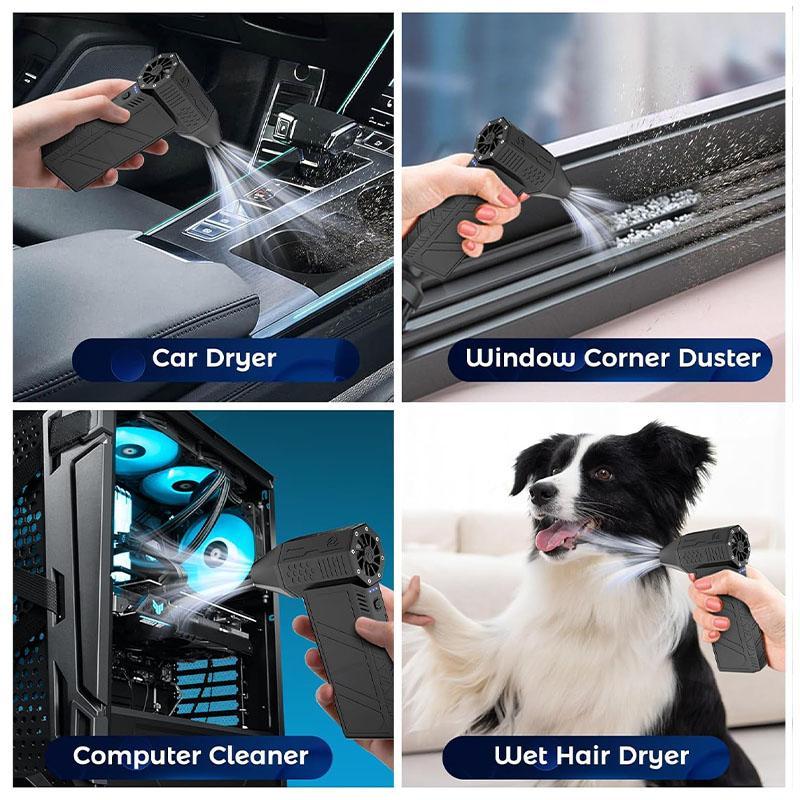 Portable Mini Jet Blower, Cordless Hair Dryer, Car Dryer Type C Rechargeable, Suitable for Cars, Computers, Keyboards, Lenses