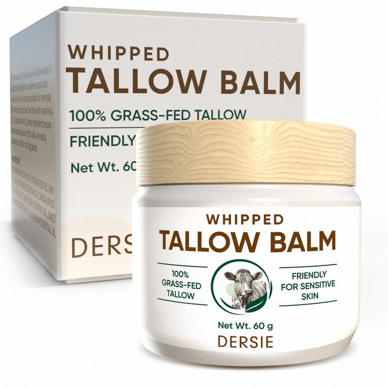 Whipped Beef Tallow Balm for Skin: Tallow Face Moisturizer with Australia Emu Oil, Blue Cypress, Sandalwood Oil - Tallow Balm for Eczema Relief