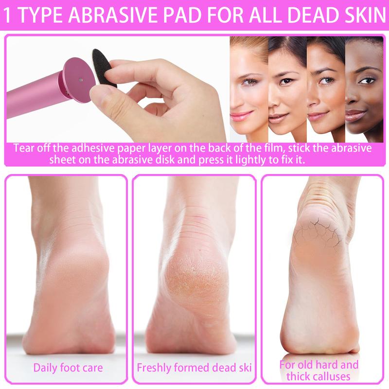 Electric Callus Remover for Feet  Professional Foot Grinder for Dead Skin Pedicure Tools with 60 Replaceable Sandpaper Nail Care Manicure Nail