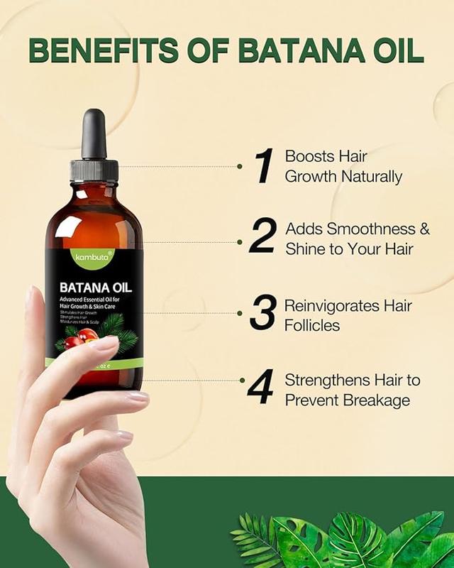 (Christmas Special Offer)Kambuta Batana oil hair & scalp serum set for hair growth healthier SourcedBatana oil-Moisturize Scalp,Restore Dry Damaged Hair Haircare Comfort