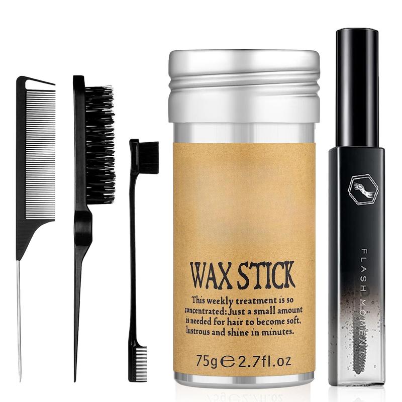 5 count Hair Wax Stick for Flyaways Edge Control Slick - Styling Tools Includes , Finishing , Comb, Gel for Fly Away for Women