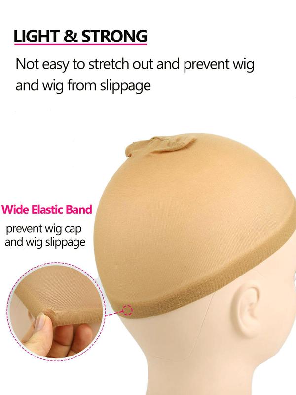 5pcs Skin Friendly Wig Cap, Elastic Breathable Invisible Wig Cap, Perfect For Professional Use