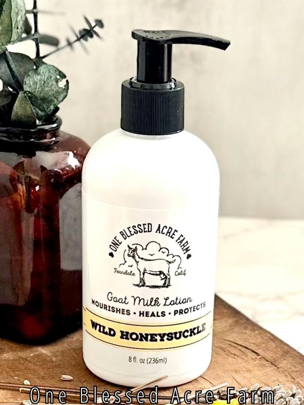 One Blessed Acre Farm Goat Milk Lotion for Hands and Body - Wild Honeysuckle Scent