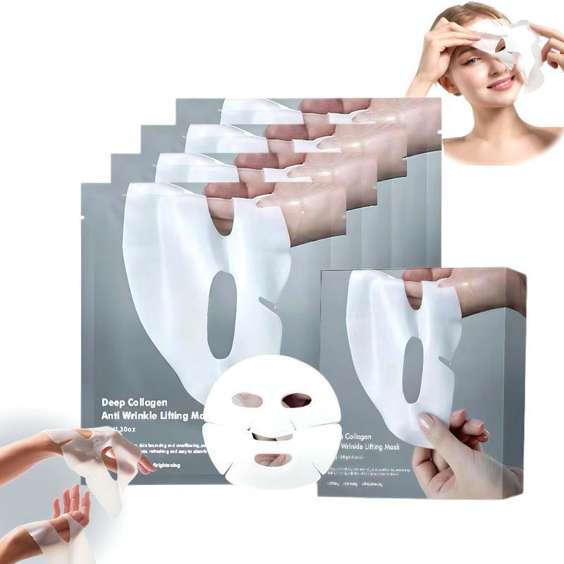 Value Pack, Deep Collagen Power Boosting Mask,Moisturizing,Wash Free Collagen Films Lifting Mask for FaceNot easy to fall-5pcs box