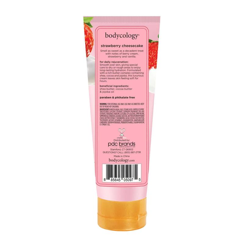 Bodycology Shea Butter Body Cream, Strawberry Cheesecake, 8 oz