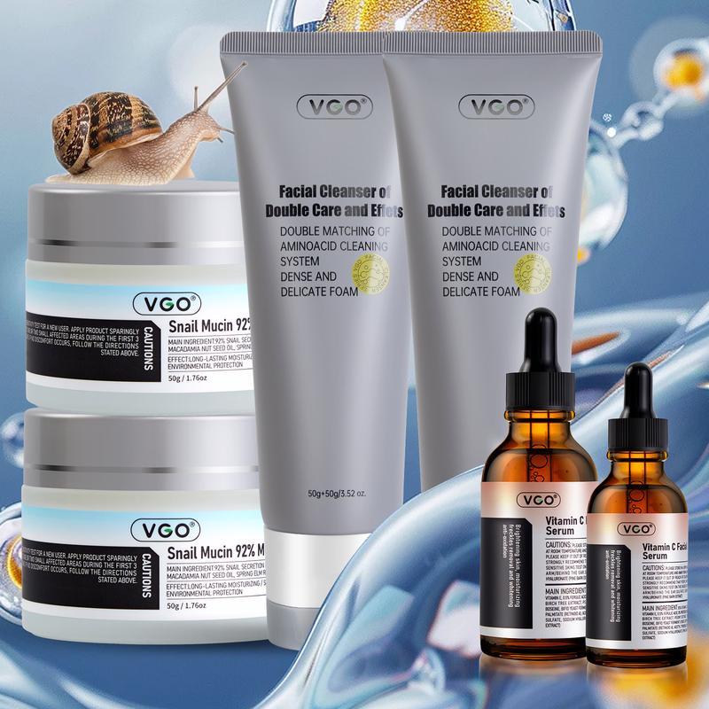 VGO- Skin Repair Set Cleansing Moisturizing Suitable forsensitive skin-Live Skincare Radiance EssenceFace Cream Moisturizing and Repairing Set Skincare Moisturizer-Live Cleanser Facial Daily Moisture Serum Facial Serum Comfort Hydrating