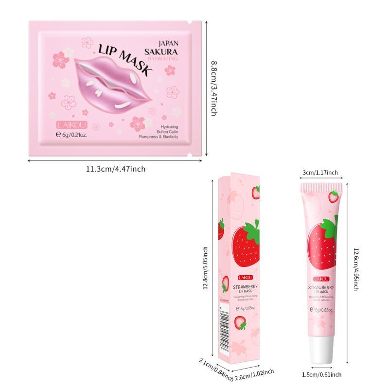 Sakura Lip Care Set, 11pcs set Moisturizing Lip Mask & Lip Balm, Hydrating Lip Care Product for Women & Men, Daily Skincare Product