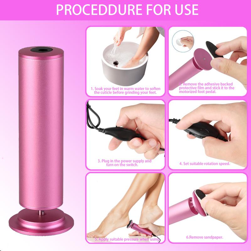 Electric Callus Remover for Feet  Professional Foot Grinder for Dead Skin Pedicure Tools with 60 Replaceable Sandpaper Nail Care Manicure Nail