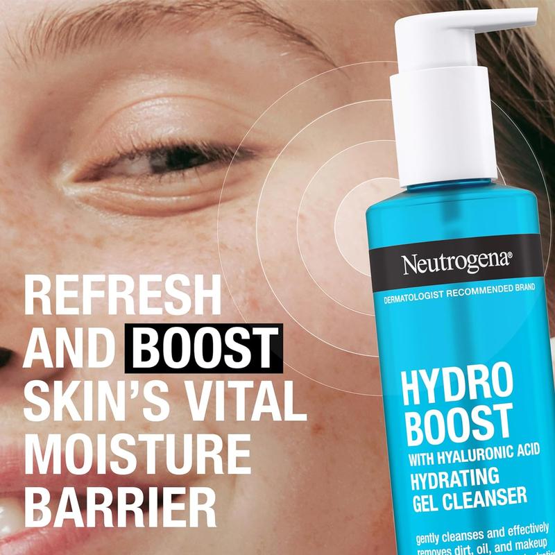 Neutrogena Hydro Boost Lightweight Hydrating Facial Gel Cleanser, Gentle Face Wash & Makeup Remover with Hyaluronic Acid, Hypoallergenic & Paraben-Free, 7.8 fl. oz