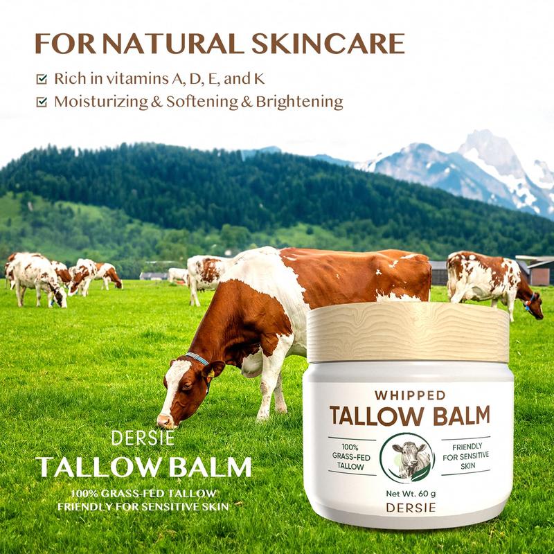 Whipped Beef Tallow Balm for Skin: Tallow Face Moisturizer with Australia Emu Oil, Blue Cypress, Sandalwood Oil - Tallow Balm for Eczema Relief