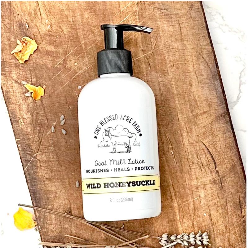 One Blessed Acre Farm Goat Milk Lotion for Hands and Body - Wild Honeysuckle Scent