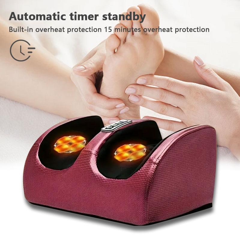 Foot Massager with Heat, Shiatsu Heated Electric Kneading Foot Massager Machine for Plantar Fasciitis, Built-in Infrared Heat Function and Power Cord