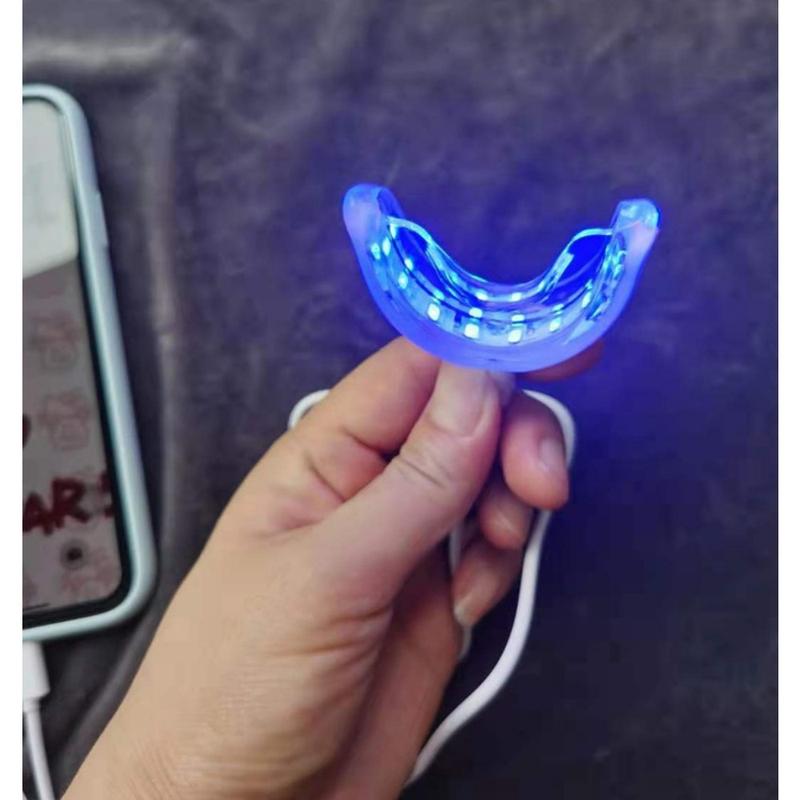 1pc SmileShine USB Powered LED Teeth Whitening Device, Blue Light Dental Whitening Accelerator Tool with Multi-Adapter for Home Use, Tooth Whitening Enhancer Accessory, Ideal Father'S Day Gift