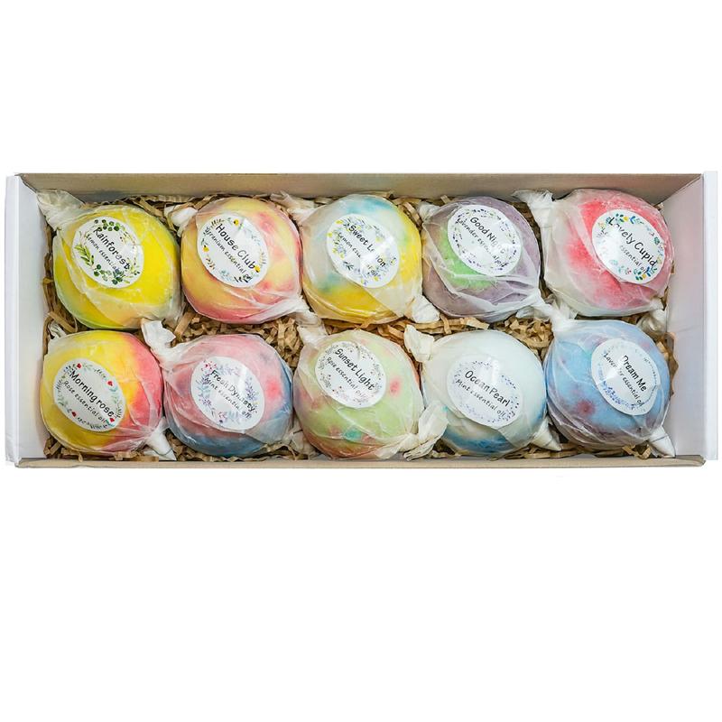 Organic Bath Bombs Gift Set - 10 Fizzy Bubble Bombs for Relaxation, Perfect for Valentine’s Day & Christmas - 10 Count