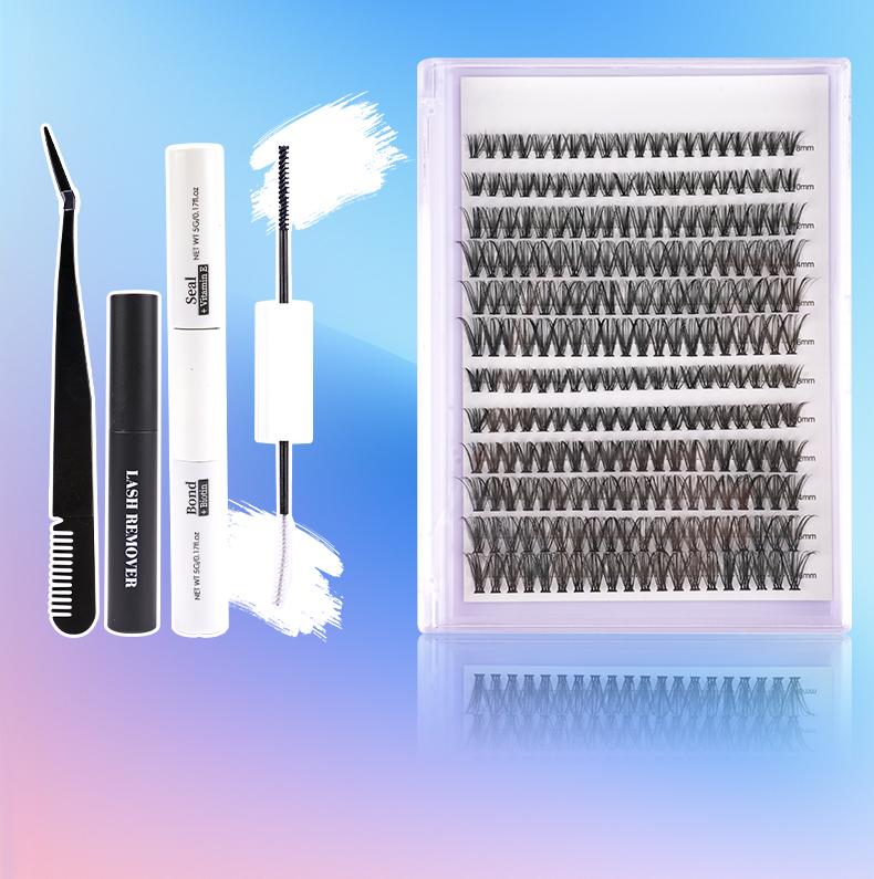 DIY Eyelash Extension Kit Individual Eyelash Extension Kit D Curl Cluster Eyelashes Individual Eyelashes with Eyelash Adhesive and Sealant, Eyelash Applicator Tool DIY Eyelash Extensions at Home, Eyelash Extensions, Cosmetics, Gifts Makeup Salon