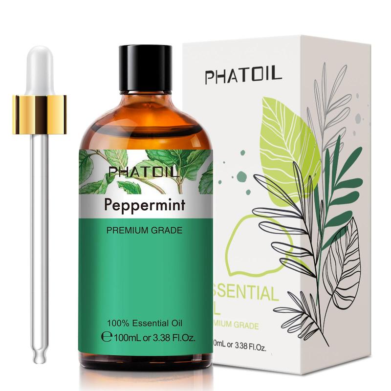 100ml 3.38fl.oz Peppermint Essential Oils for Diffusers Humidifier Aromatherapy Massage Bath Soap and Candle Making