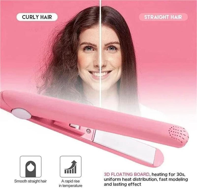 2024 New Purple Werdeny Mini Ceramic Hair Curler & Straightener, 2-in-1 Curling Iron with 1 2 Inch Barrel for Short and Fine Hair