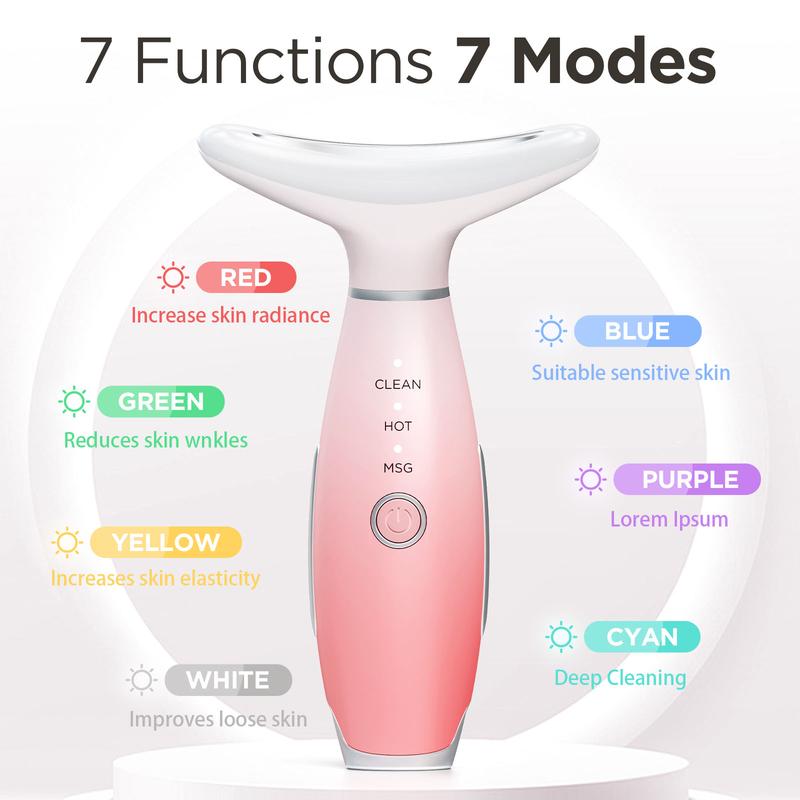 7 Color Facial Massager Tool, Facial Massage Skin Care and Double Chin Neck Massage, Face Sculpting Tool with Thermals, Portable Facial Beauty Devices, Trending Products, Beauty Instrument