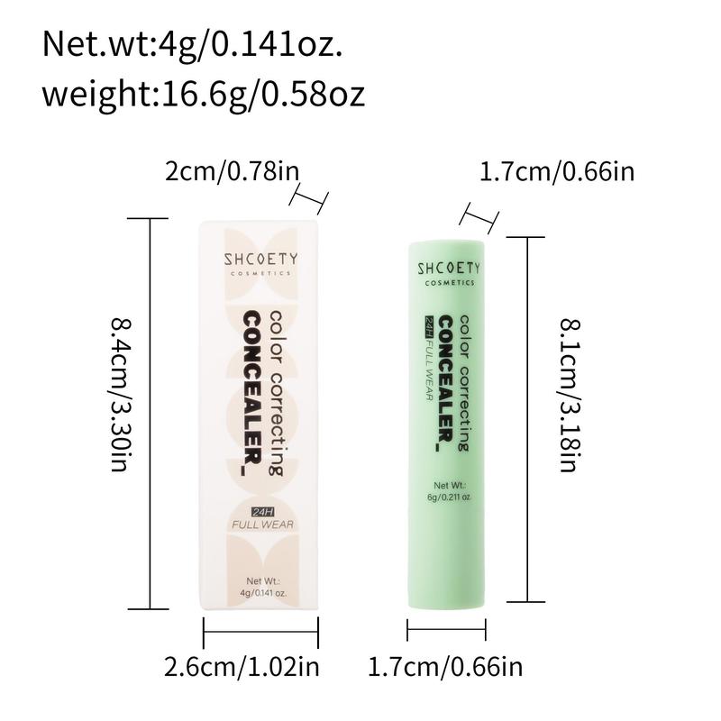 Long Lasting Concealer Stick, 1 Count Natural Concealer Stick, Makeup Concealer for Dark Circles, Dark Spots, Makeup Accessories for Women & Girls