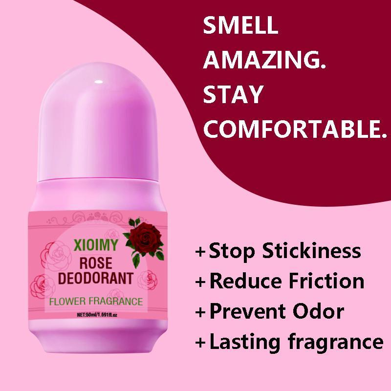 Rose Scented Roll on Deodorant, Long Lasting Refreshing Body Odor Remover, Moisturizing Body Care Product for Women & Men