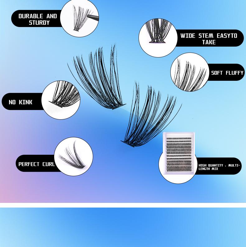 DIY Eyelash Extension Kit Individual Eyelash Extension Kit D Curl Cluster Eyelashes Individual Eyelashes with Eyelash Adhesive and Sealant, Eyelash Applicator Tool DIY Eyelash Extensions at Home, Eyelash Extensions, Cosmetics, Gifts Makeup Salon