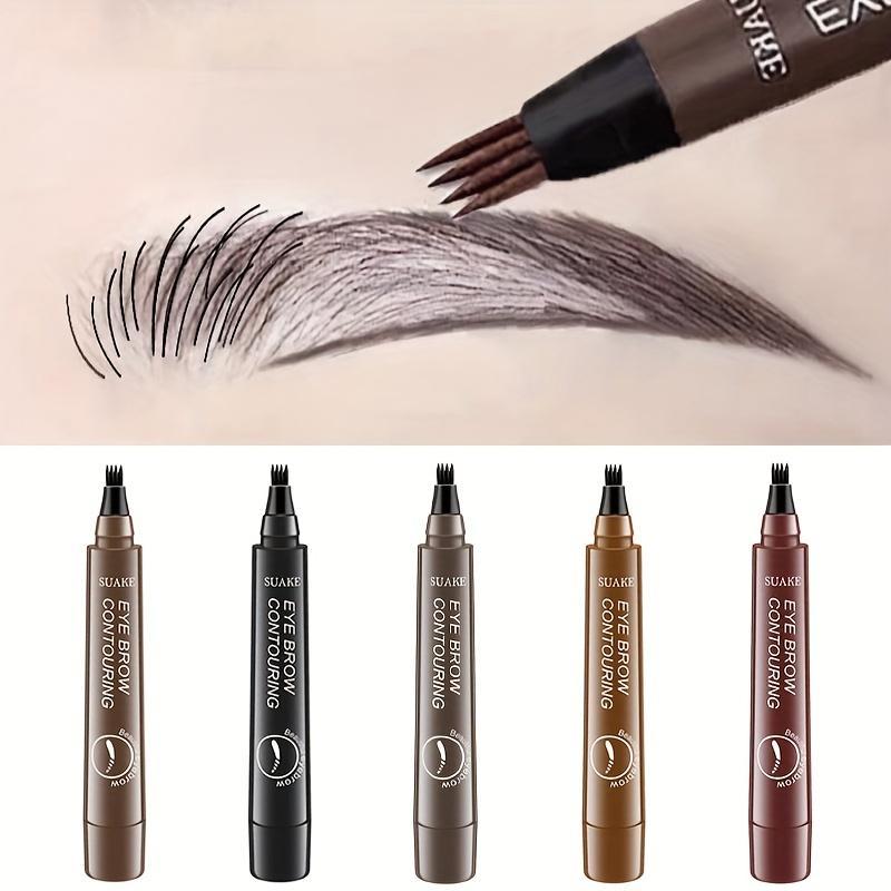 Waterproof Eyebrow Pen,Microblading Eyebrow Pencil With 4Split Head, Natural Looking BrowsMakeup ( 5 Colors ) waterproof brow Cosmetic