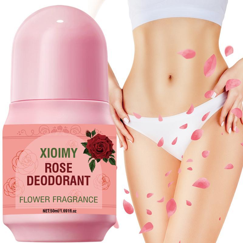 Rose Scented Roll on Deodorant, Long Lasting Refreshing Body Odor Remover, Moisturizing Body Care Product for Women & Men