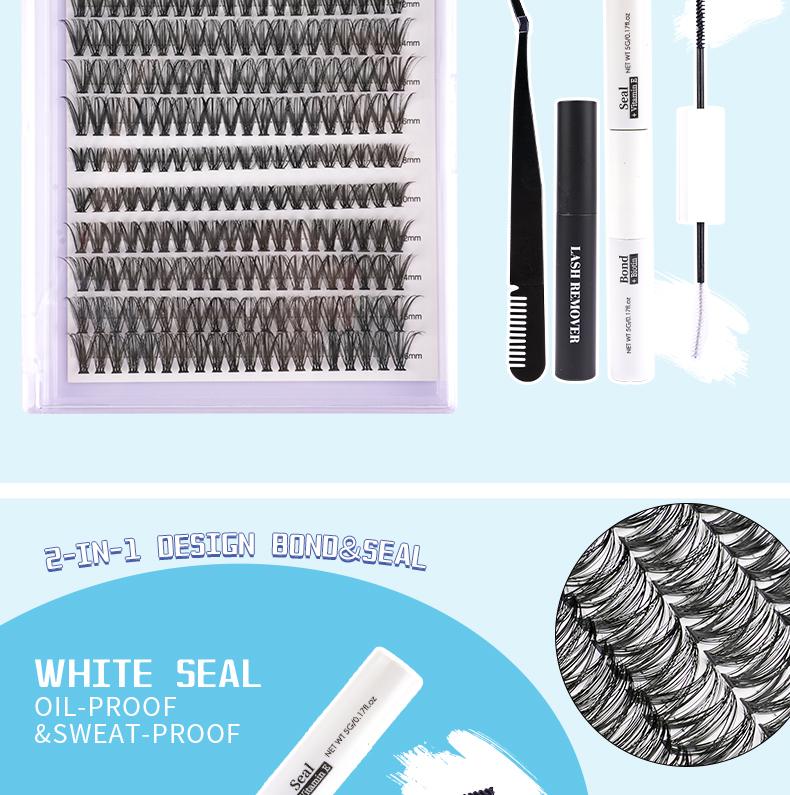 DIY Eyelash Extension Kit Individual Eyelash Extension Kit D Curl Cluster Eyelashes Individual Eyelashes with Eyelash Adhesive and Sealant, Eyelash Applicator Tool DIY Eyelash Extensions at Home, Eyelash Extensions, Cosmetics, Gifts Makeup Salon