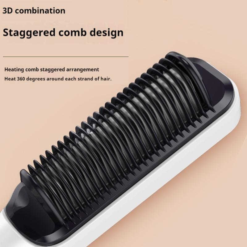 Electric Hair Straightener Brush, 1 Set LCD Display Negative Ion Hair Straightener Brush, Multifunctional Comfortable Hair Straightener Comb, Home Hair Styling Tool, Christmas Gift