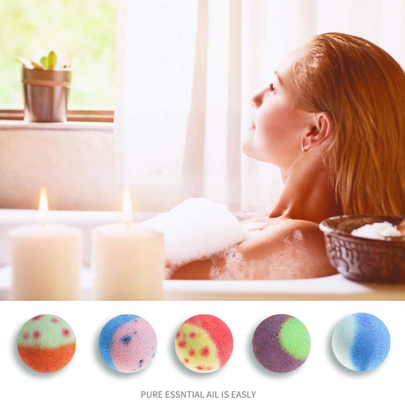 Organic Bath Bombs Gift Set - 10 Fizzy Bubble Bombs for Relaxation, Perfect for Valentine’s Day & Christmas - 10 Count