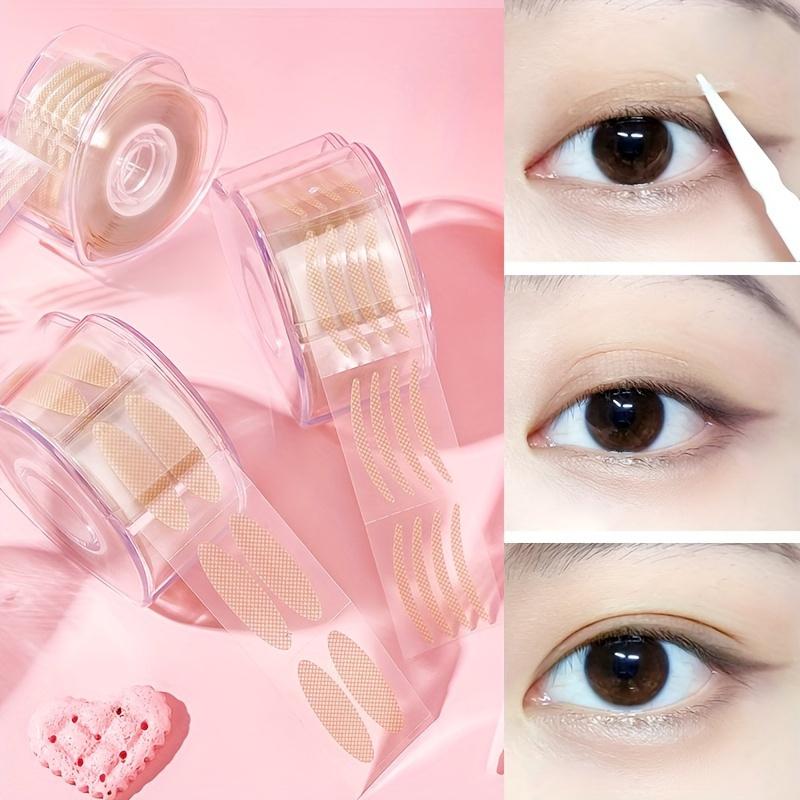 600 PCs Eyelid Tape Set-Invisible Double Eyelid Lifting Strip, Self-Adhesive Eye Patch, Cap and Drooping Eyelid, Instant Paper Eye Mask with Fork Stick and Tweezers, without Flavor Fiber Eyeliner Tool Set.