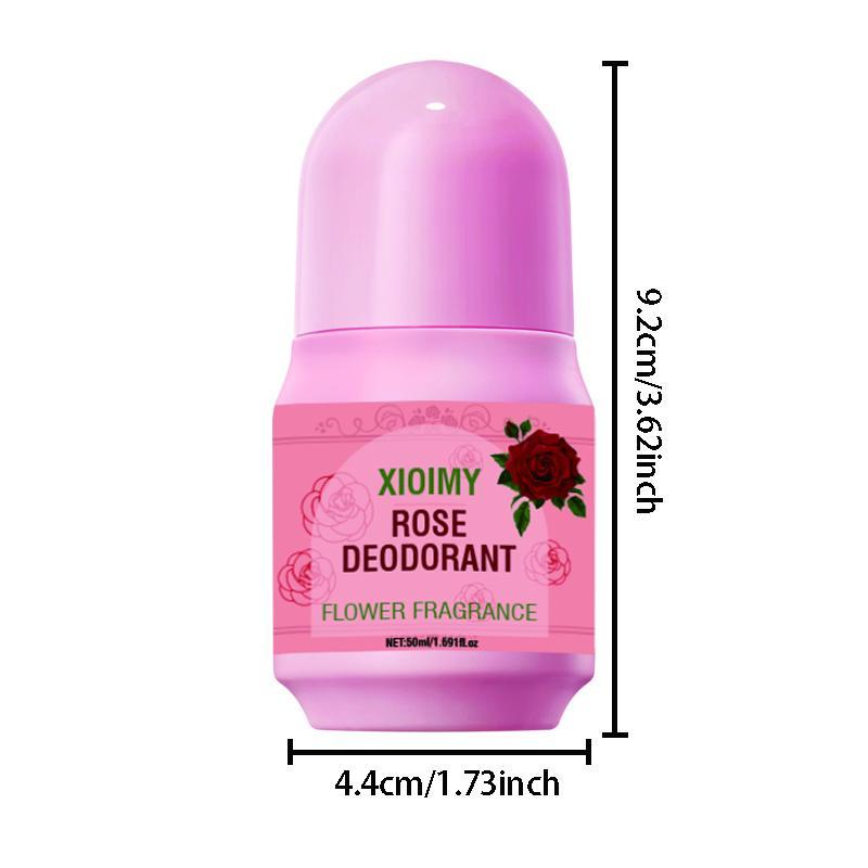 Rose Scented Roll on Deodorant, Long Lasting Refreshing Body Odor Remover, Moisturizing Body Care Product for Women & Men