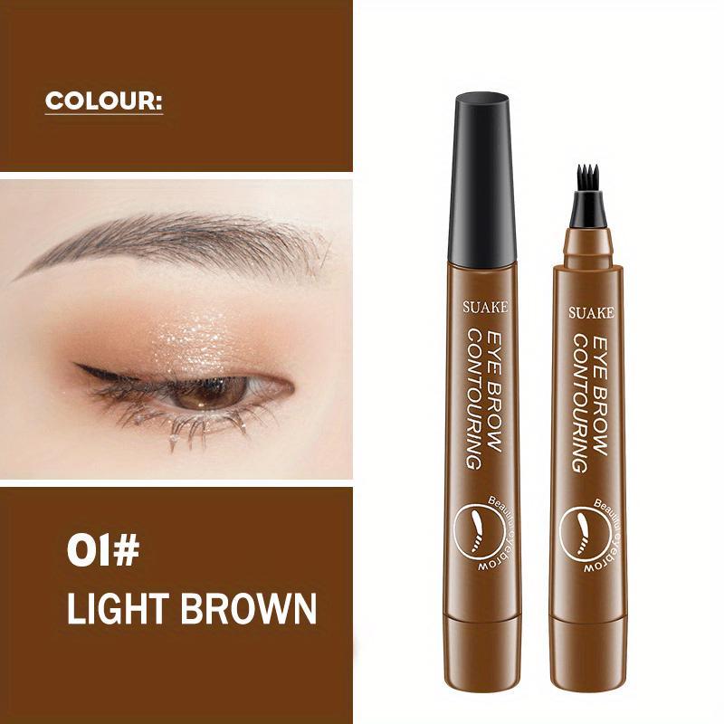 Waterproof Eyebrow Pen,Microblading Eyebrow Pencil With 4Split Head, Natural Looking BrowsMakeup ( 5 Colors ) waterproof brow Cosmetic