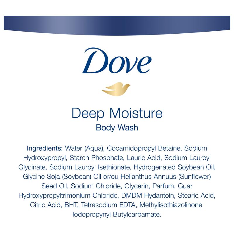 Dove Deep Moisture Body Wash Pump, 34 oz - Sulfate Free & pH Balanced Formula Body Care Cleanser Hydrating Moisturizing