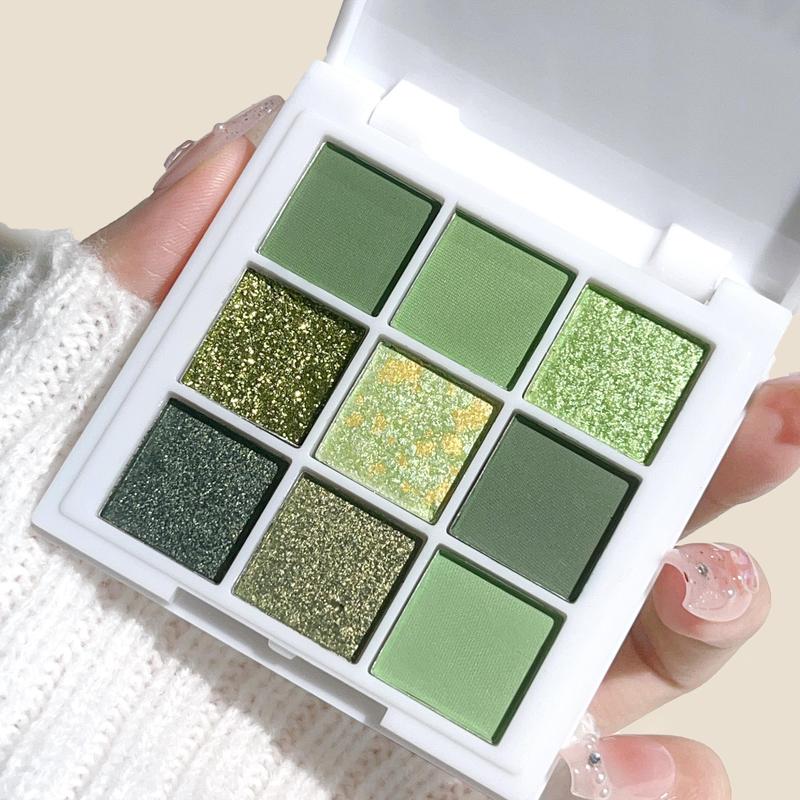 9 Color Glitter Eyeshadow Palette, 1 Count Shimmering Eye Shadow Makeup Palette, Long Lasting Shimmering Eye Shadow Makeup Products