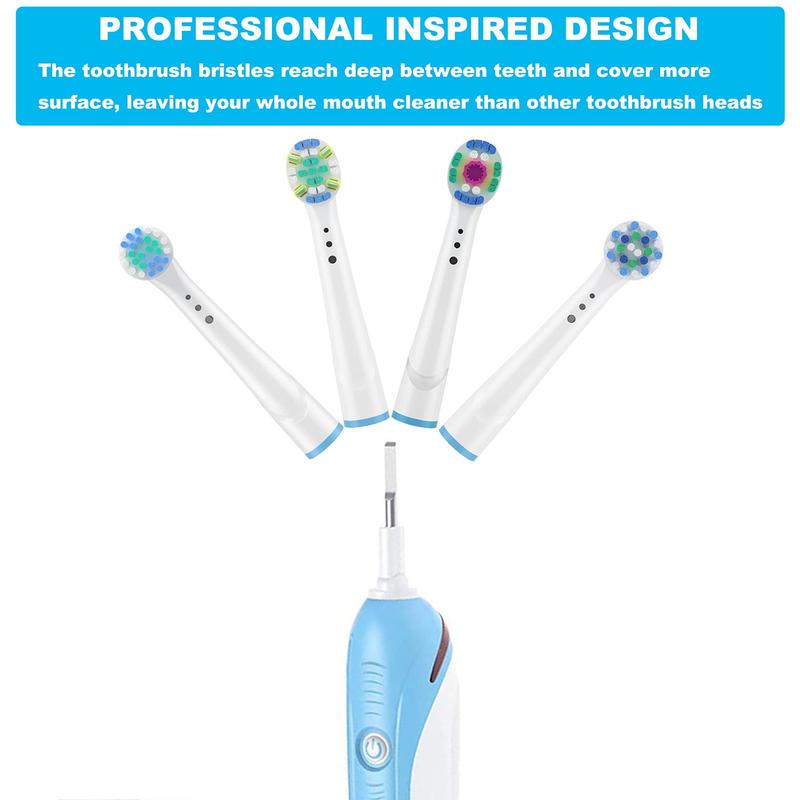 Replacement Brush Heads for Oral B Compatible Electric Toothbrush Heads, Including 4 Precision, 4 Floss, 4 Cross and 4 Whitening - 16 Variety Pack Cleansing