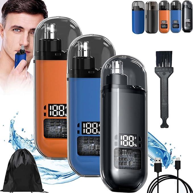 Nose Hair Trimmer(Painless & Precision), Portable Nose Hair Trimmer, Electric Nose Hair Trimmer, with Dust Protection Cap, Ipx7 Waterprof USB Rechargea BleNose Hair Trimme Comfort