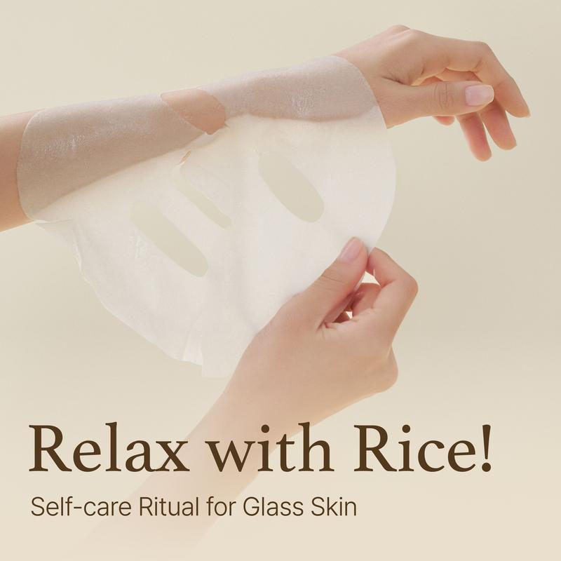 [I'm From Official Shop] Rice Sheet Mask Pack of 5, 60% Korean Rice Face Mask, Creamy Hydration for Dry, Combination Skin, Moist, Milky Essence, Biodegradable, Vegan, Hydrating Skincare, Skin Repair Moisturizer Nourishing Hydrate Moisturizing