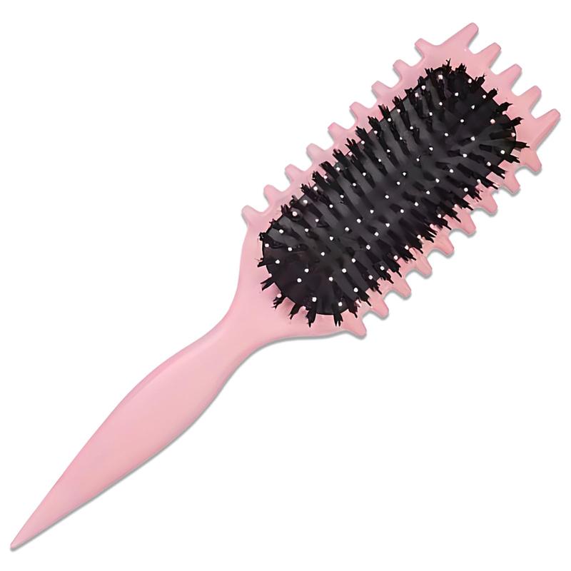 Curl Enhancing Hair Brush Forked Curling Comb Reduces Pulling and Separation of Curls Hair Styling Tool for Unisex (Pink)