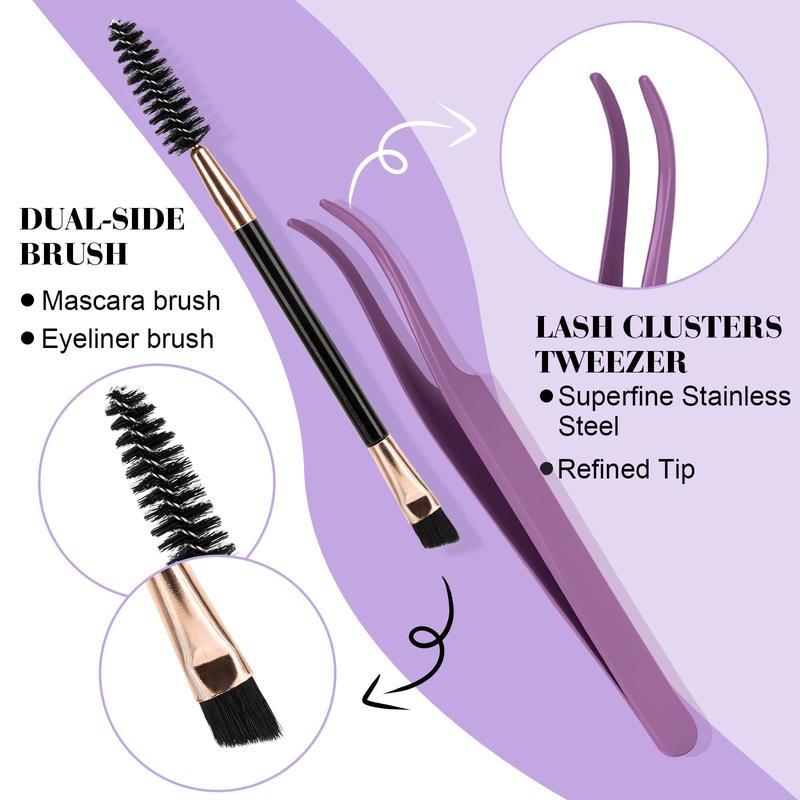 B&Q LASH Waterproof Lash Kit natural look Long lasting Individual Lashes Beginner Friendly Eyelashes with Tweezers Bond&Seal Extensions at Home