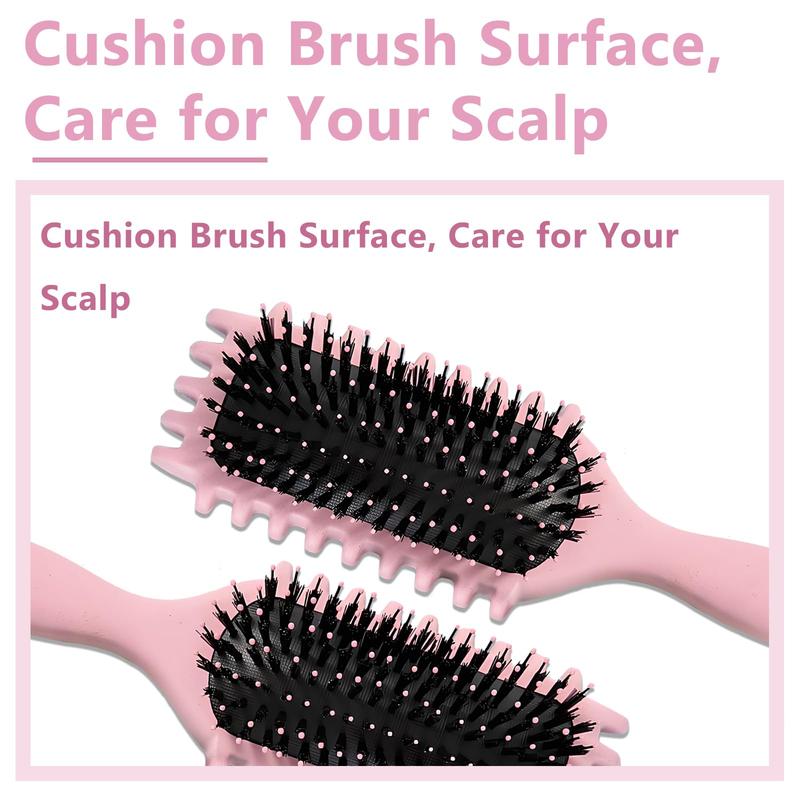 Curl Enhancing Hair Brush Forked Curling Comb Reduces Pulling and Separation of Curls Hair Styling Tool for Unisex (Pink)