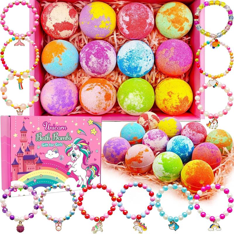 Unicorn Bath Bombs for  Girls 3 4 5 6 7 8 Years Old Birthday Gift for Girls Bath Bombs with Toys Surprise  Inside for   Girl Birthday Christmas Easter Present