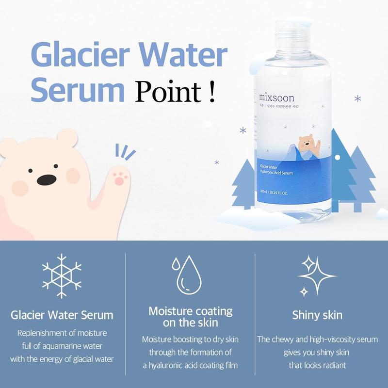 [Mixsoon] Glacier Water Hyaluronic Acid Serum - Hydration Booster, Firming Facial Serum For Glass Skin - Cruelty-Free, Vegan, Moisture Skin Repair