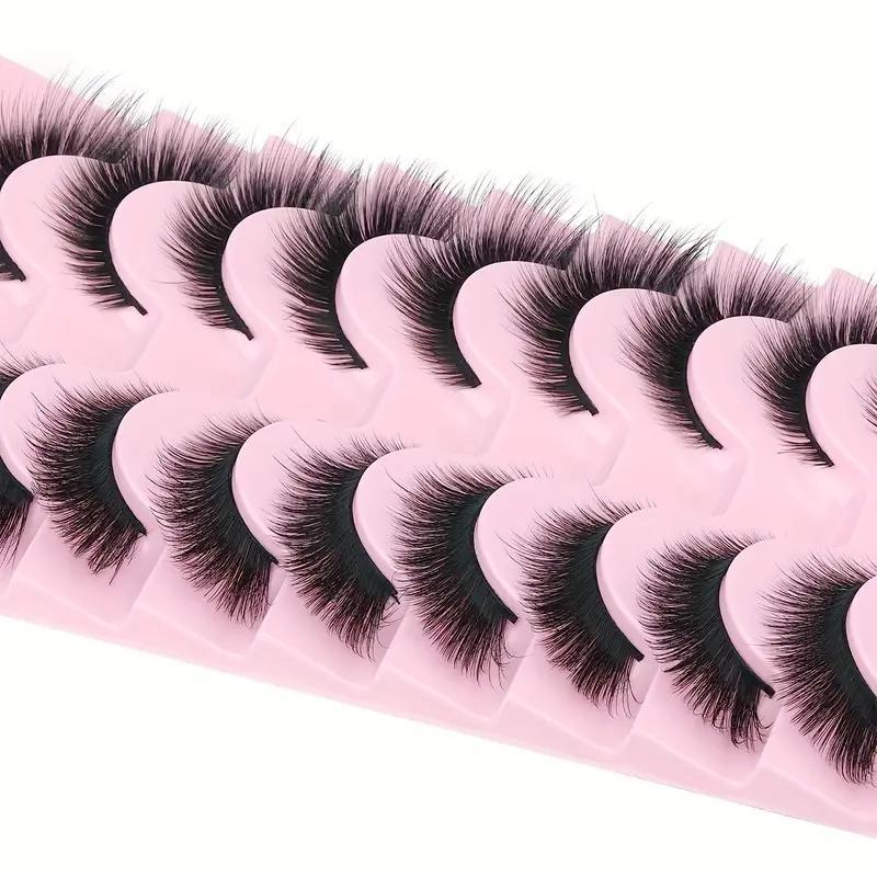 Cat Eye False Eyelashes, Natural Look Eyelashes Extension, Lightweight & Soft False Eyelashes, Fluffy Faux Cluster Lashes for Daily Life & Party