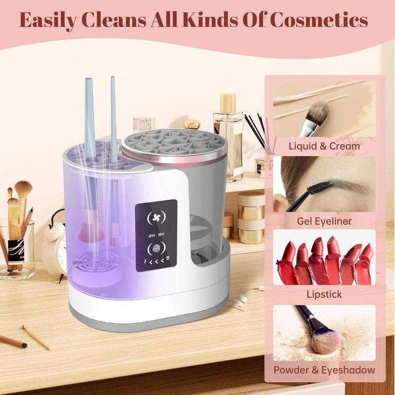 3 in 1 Electric Makeup Brush Cleaner, Portable Automatic Makeup Brush Drying Machine, Makeup Tool for All Size Makeup Brush Set, Contour, Eyeshadow, Blush Brush