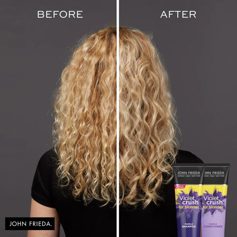 John Frieda Violet Crush Purple Shampoo and Conditioner for Blondes, Cooler, Brighter, Salon-Fresh Blonde in 1 Use