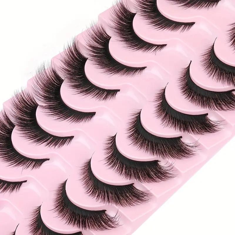 Cat Eye False Eyelashes, Natural Look Eyelashes Extension, Lightweight & Soft False Eyelashes, Fluffy Faux Cluster Lashes for Daily Life & Party